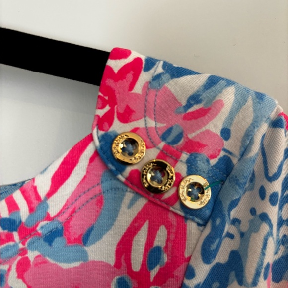 Lilly Pulitzer Floral Print Dress in Pink and Blue, Medium - Picture 3 of 5